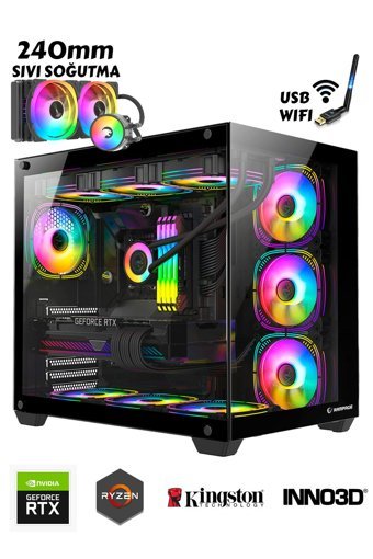 Zeiron Corvus X10 Harici GeForce RTX 3050 AMD Ryzen 5 5600 32 GB Ram 1 TB SSD Tower FreeDos Masaüstü Oyuncu Bilgisayarı