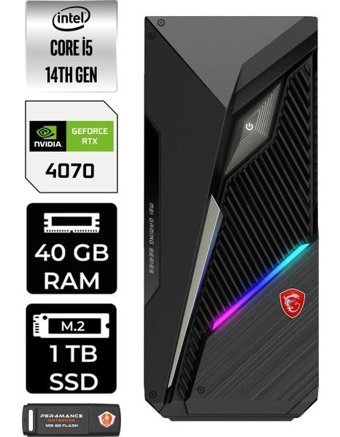MSI Mag Infinite S3 14NUE51839EUP363 Harici GeForce RTX 4070 Intel Core i5 14400F 40 GB Ram 1 TB SSD Tower Windows 11 Pro Masaüstü Oyuncu Bilgisayarı + PER4 BELLEK