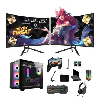 Ramtech BFX20 EXTRA Harici GeForce RTX 4060 Intel Core i7 10700F 32 GB Ram 1 TB HDD + 1 TB SSD Tower FreeDos 24 inç Monitörlü Masaüstü Oyuncu Bilgisayarı