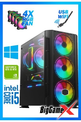 Biggamex RM55 Harici GeForce GTX 1650 Intel Core i5 6400 16 GB Ram 512 GB SSD Tower FreeDos Masaüstü Oyuncu Bilgisayarı