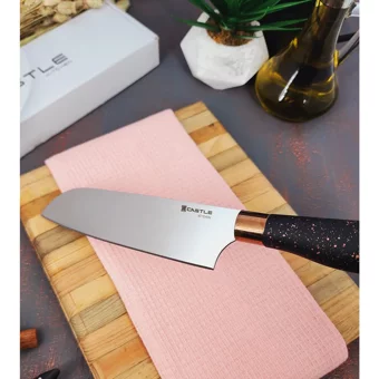 Castle Kitchen Black Copper Serisi 3 Lü Mutfak Bıçak Seti ( Santaku - Ekmek - Sebze )
