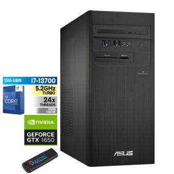 Asus S500TE-I7161TBB0D C1S500TE-I7161TBB0D32 Harici GeForce GTX 1650 Intel Core i7 13700 32 GB Ram 512 GB SSD Tower Windows 11 Home Masaüstü Oyuncu Bilgisayarı + Zetta Flash Bellek