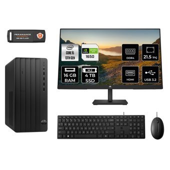 Hp Pro 290 G9 MW9ESD615 Harici GeForce GTX 1650 Intel Core i5 13500 16 GB Ram 4 TB SSD Tower FreeDos 21.5 inç Monitörlü Masaüstü Oyuncu Bilgisayarı