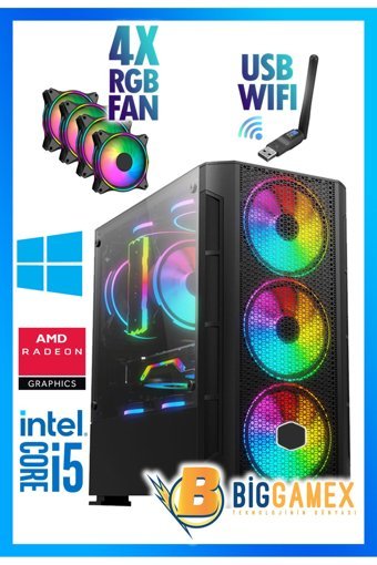 Biggamex Tornado Harici Radeon RX 550 Intel Core i5 10400F 32 GB Ram 512 GB SSD Tower FreeDos Masaüstü Oyuncu Bilgisayarı