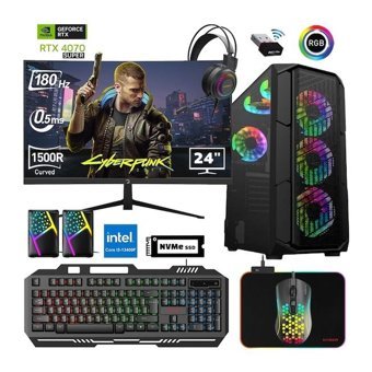 Xaser XSR677 Harici GeForce RTX 4070 Super Intel Core i5 13400F 16 GB Ram 512 GB SSD Tower FreeDos 24 inç Monitörlü Masaüstü Oyuncu Bilgisayarı