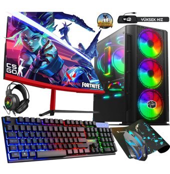 Biggamex TR38 Harici GeForce GTX 1660 Intel Core i5 3470 16 GB Ram 1 TB HDD + 128 GB SSD Tower FreeDos 23.8 inç Monitörlü Masaüstü Oyuncu Bilgisayarı