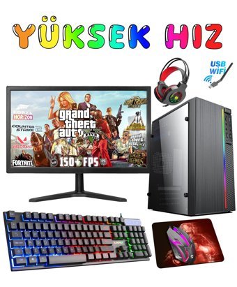Biggamex Blood SK30 Harici Radeon RX 550 AMD Ryzen 5 3600 32 GB Ram 1 TB SSD Tower FreeDos 19 inç Monitörlü Masaüstü Oyuncu Bilgisayarı