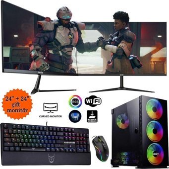 Izoly Charon Harici GeForce GTX 1660 Super Intel Core i5 10400F 16 GB Ram 512 GB SSD Tower FreeDos 24 inç Monitörlü Masaüstü Oyuncu Bilgisayarı
