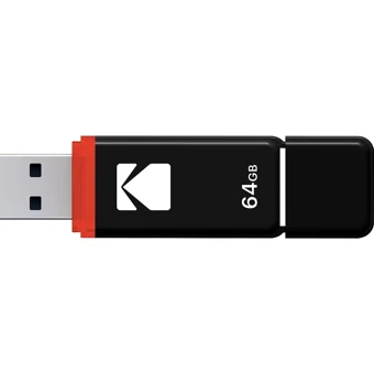 Kodak K100 USB 2.0 Usb Type-A 64 GB Flash Bellek Kırmızı Siyah