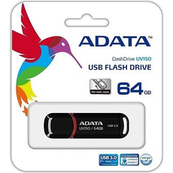 Adata AUV150 USB 3.0 Usb Type-A 64 GB Flash Bellek Kırmızı Siyah
