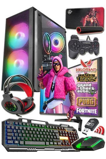 Warbox Punk Pro Harici Radeon R7 240 Intel Core i5 3450 8 GB Ram 250 GB HDD + 128 GB SSD Tower FreeDos 19.5 inç Monitörlü Masaüstü Oyuncu Bilgisayarı