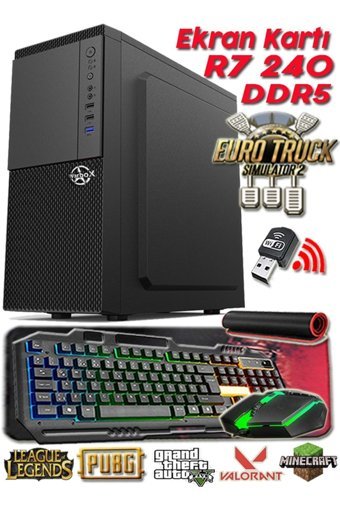 Warbox Pale Mix Harici Radeon R7 240 Intel Core i3 3220 8 GB Ram 256 GB SSD Tower FreeDos Masaüstü Oyuncu Bilgisayarı