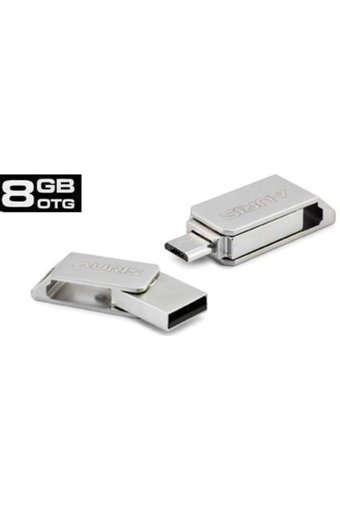 Auris Mini Çift Taraflı USB 3.1 Micro Usb 8 GB Flash Bellek Gümüş