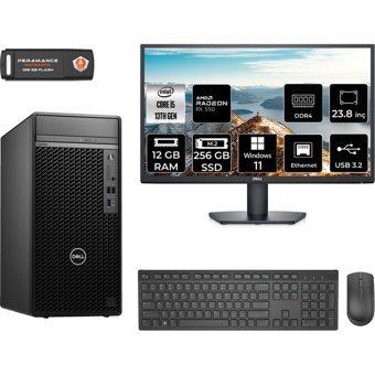 Dell Optiplex 7010MT N010O7010MTUMNT1356 Harici Radeon RX 550 Intel Core i5 13500 12 GB Ram 256 GB SSD Tower Windows 11 Home 23.8 inç Monitörlü Masaüstü Oyuncu Bilgisayarı + PER4 BELLEK