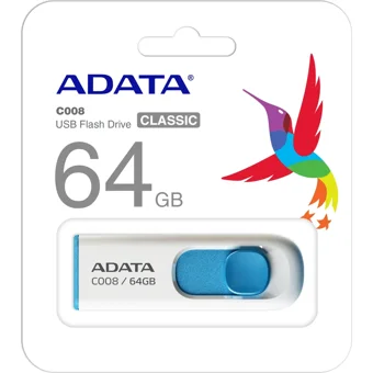 Adata C008 Classic USB 2.0 Usb Type-C 64 GB Flash Bellek Beyaz Mavi