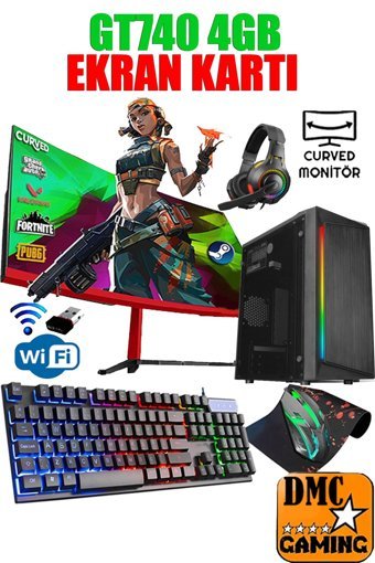 Dmc N146X Harici GeForce GT 740 Intel Core i5 2400 16 GB Ram 256 GB SSD Tower FreeDos 23.8 inç Monitörlü Masaüstü Oyuncu Bilgisayarı