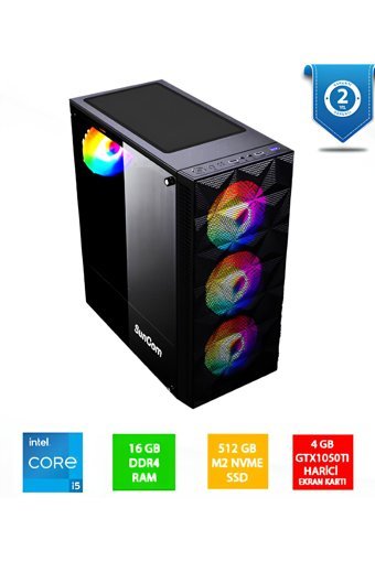 Suncom Gaming SG1-109 Harici GeForce GTX 1050 Tİ Intel Core i5 10400F 16 GB Ram 512 GB SSD Tower FreeDos Masaüstü Oyuncu Bilgisayarı