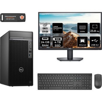 Dell Optiplex 7010MT N010O7010MTUMNT1325 Harici Radeon RX 550 Intel Core i5 13500 24 GB Ram 4 TB SSD Tower FreeDos 23.8 inç Monitörlü Masaüstü Oyuncu Bilgisayarı + PER4 BELLEK