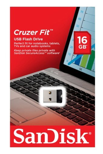 Sandisk Cruzer Fit Sdcz33-016G-G35 Şifreli Mini USB 2.0 Usb Type-A 16 GB Flash Bellek Siyah