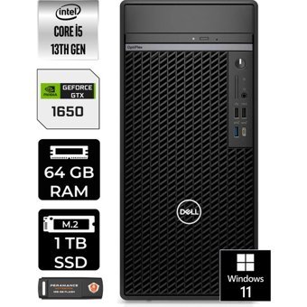 Dell Optiplex 7010MT N010O7010MTUP448 Harici GeForce GTX 1650 Intel Core i5 13500 64 GB Ram 1 TB SSD Tower Windows 11 Pro Masaüstü Oyuncu Bilgisayarı + PER4 BELLEK