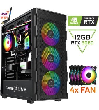 Gameline TX60 Ultra Harici GeForce RTX 3060 AMD Ryzen 5 5500 32 GB Ram 1 TB SSD Tower FreeDos Masaüstü Oyuncu Bilgisayarı