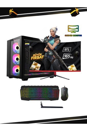 Ramtech FF Victory Harici GeForce RTX 4060 Intel Core i5 9400F 32 GB Ram 1 TB SSD Tower FreeDos 23.6 inç Monitörlü Masaüstü Oyuncu Bilgisayarı