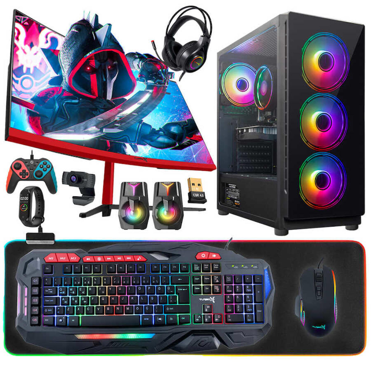 Turbox TX5026 Harici Radeon RX 560 Intel Core i5 9400F 16 GB Ram GDDR5 1 TB SSD Tower FreeDos 27 inç Monitörlü Masaüstü Oyuncu Bilgisayarı