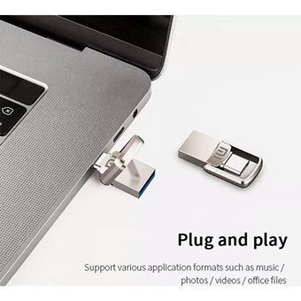 Xiaomi Mini Çift Taraflı USB 3.0 Usb Type-C 2 TB Flash Bellek Gümüş
