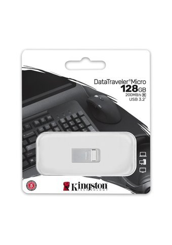 Kingston Data Traveler Dtmc3G2 Mini USB 3.2 Micro Usb 128 GB Flash Bellek Gri