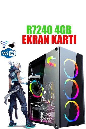Dmc N109X Harici Radeon R7 240 Intel Core i5 3470 16 GB Ram 256 GB SSD Tower FreeDos Masaüstü Oyuncu Bilgisayarı