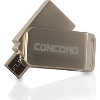 Concord Mini Çift Taraflı USB 2.0 Usb Micro-B 8 GB Flash Bellek Gümüş