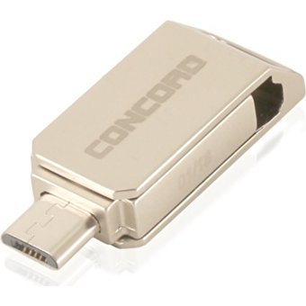 Concord Mini Çift Taraflı USB 2.0 Usb Micro-B 8 GB Flash Bellek Gümüş