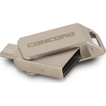 Concord Mini Çift Taraflı USB 2.0 Usb Micro-B 8 GB Flash Bellek Gümüş