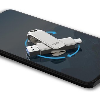 DM PD189 Çift Taraflı USB 3.1 Usb Type-A Type-C 256 GB Flash Bellek Gri
