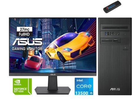 Asus Expertcenter H1S500TE-5135000020W24 Harici GeForce GT 1030 Intel Core i5 13500 8 GB Ram 2 TB SSD Tower Windows 11 Home 27 inç Monitörlü Masaüstü Oyuncu Bilgisayarı + Zetta Flash Bellek