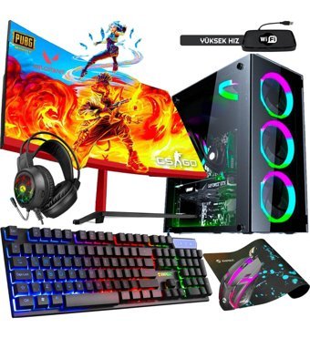 Biggamex Speed SD74 Harici Radeon RX 550 Intel Core i5 3470 16 GB Ram 1 TB SSD Tower FreeDos 23.8 inç Monitörlü Masaüstü Oyuncu Bilgisayarı