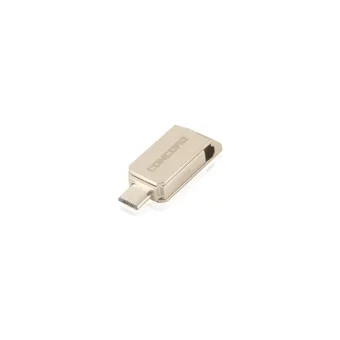 Concord Mini Çift Taraflı USB 2.0 Usb Micro-B 32 GB Flash Bellek Gümüş