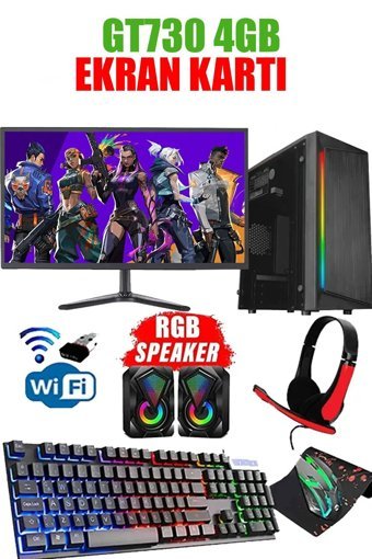 Dmc N93X Harici GeForce GT 730 Intel Core i5 2400 16 GB Ram 256 GB SSD Tower FreeDos 21.5 inç Monitörlü Masaüstü Oyuncu Bilgisayarı