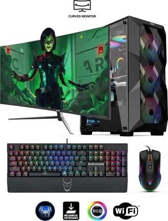 Izoly Entei Y Harici Radeon RX 580 Intel Core i3 12100F 16 GB Ram 512 GB SSD Tower FreeDos 27 inç Monitörlü Masaüstü Oyuncu Bilgisayarı