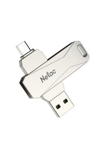 Netac U381 Çift Taraflı USB 3.0 Lightning 32 GB Flash Bellek Gümüş