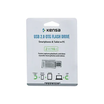Kensa KL16 Çift Taraflı USB 2.0 Lightning 16 GB Flash Bellek Gri
