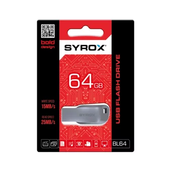 Syrox BL64 Bold Design USB 2.0 Usb Type-A 64 GB Flash Bellek Gümüş