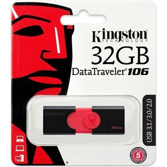 Kingston Data Traveler 106 USB 3.0 Usb Type-A 32 GB Flash Bellek Siyah