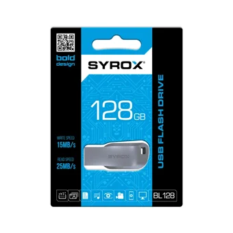 Syrox BL128 Bold Design USB 2.0 Usb Type-A 128 GB Flash Bellek Gümüş