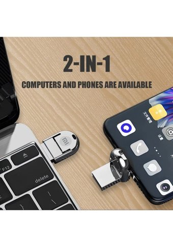 Xiaomi Mini Çift Taraflı USB 3.2 Usb Type-C 512 GB Flash Bellek Gümüş