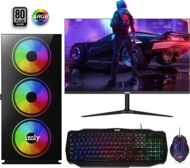 Izoly Titan Harici Radeon RX 550 Intel Core i3 10100F 8 GB Ram 500 GB HDD + 256 GB SSD Tower FreeDos 24 inç Monitörlü Masaüstü Oyuncu Bilgisayarı