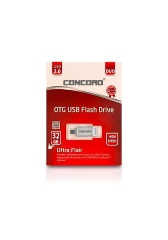 Concord C-OTG Mini Çift Taraflı USB 2.0 Usb Type-A Micro-A 32 GB Flash Bellek Gri