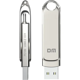 DM PD189 Çift Taraflı USB 3.1 Usb Type-A Type-C 32 GB Flash Bellek Gri