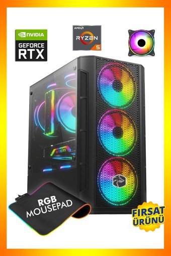 Zeiron Legacy X5 Harici GeForce RTX 2060 Super AMD Ryzen 5 5500 16 GB Ram 512 GB SSD Tower FreeDos Masaüstü Oyuncu Bilgisayarı