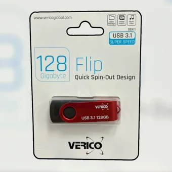 Verico Flip USB 3.1 Usb Type-A 128 GB Flash Bellek Siyah Kırmızı
